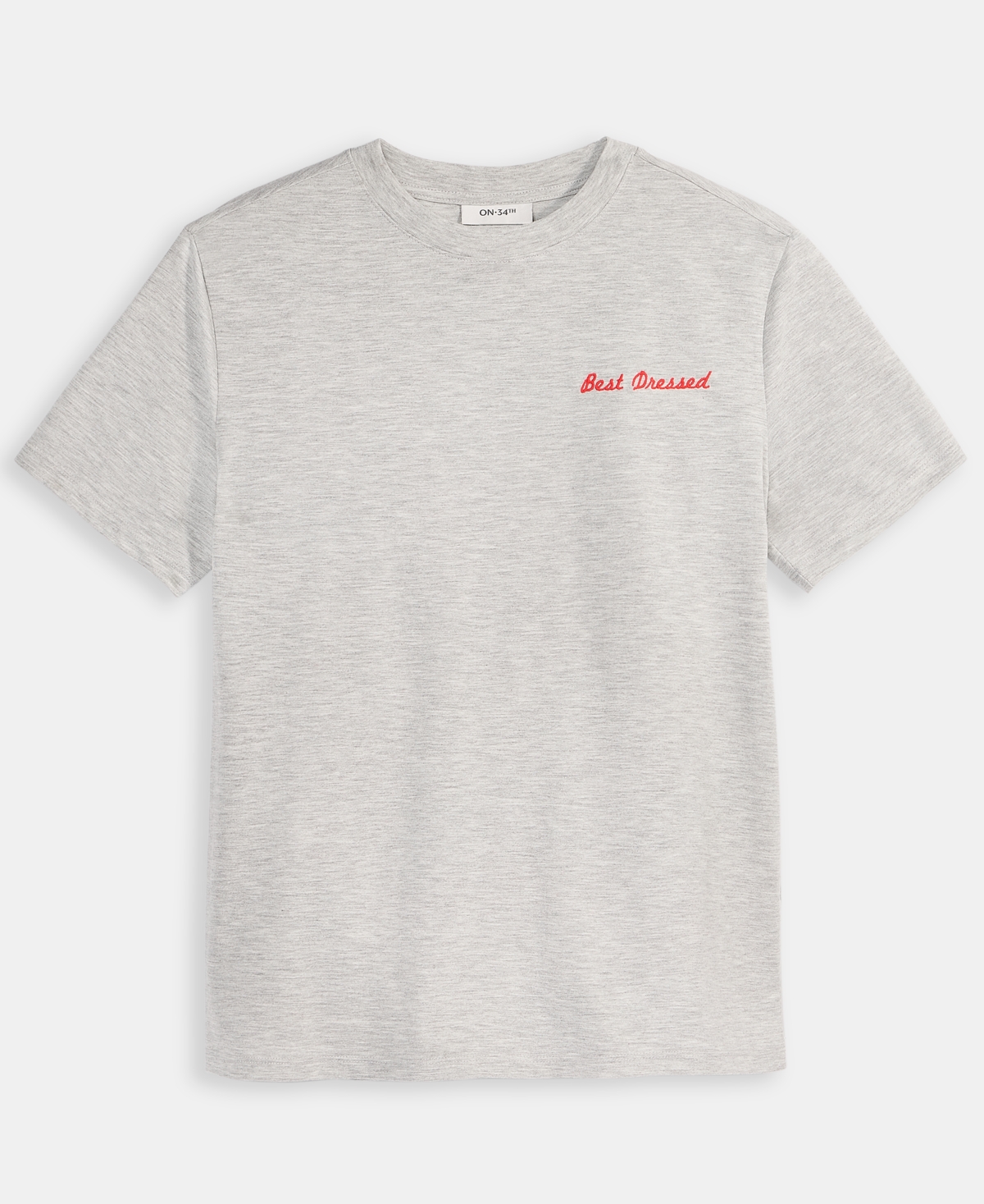 On 34th Womens Best Dressed Embroidered T Shirt Xxs 4x Macys Exclusive In Gray