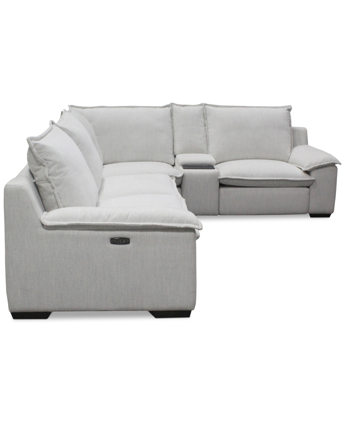Macy's Borsi 5-pc. Sectional With 2 Power Recliners & 1 Console In Brown
