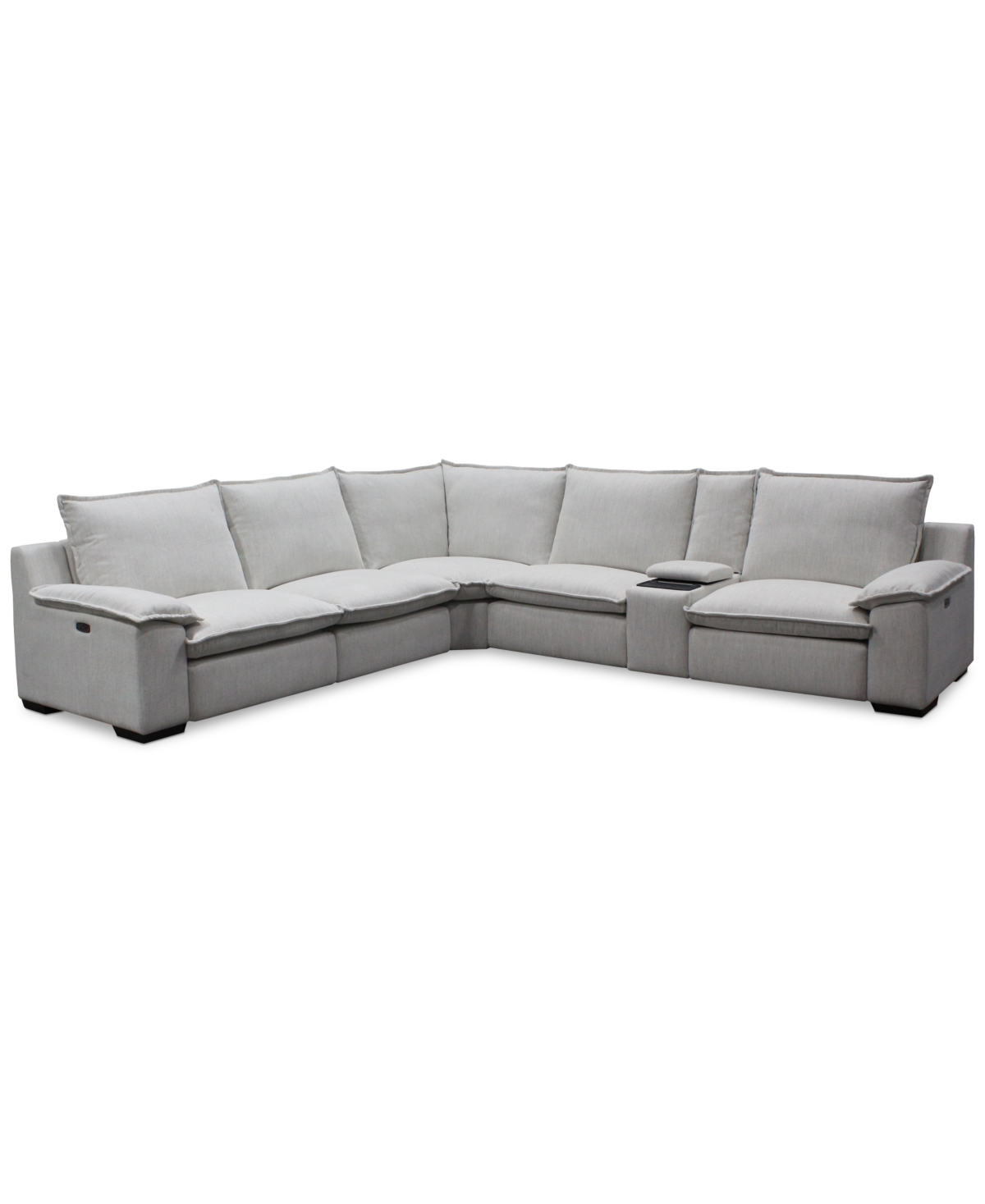 Macy's Borsi 6-pc. L Sectional With 3 Power Recliners & 1 Console In Brown