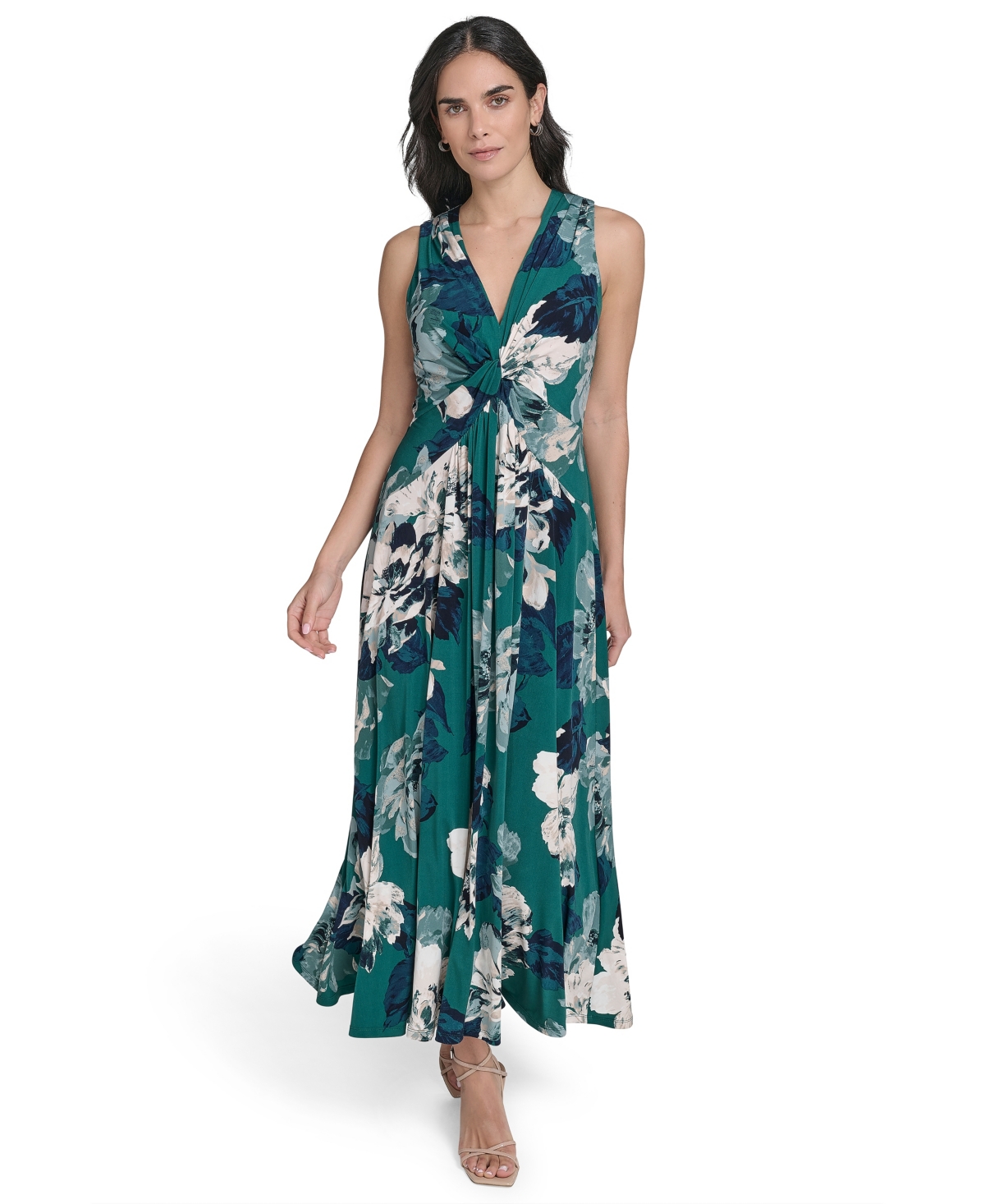 Petite Jersey Printed Sleeveless Midi Dress - Sequoia Multi