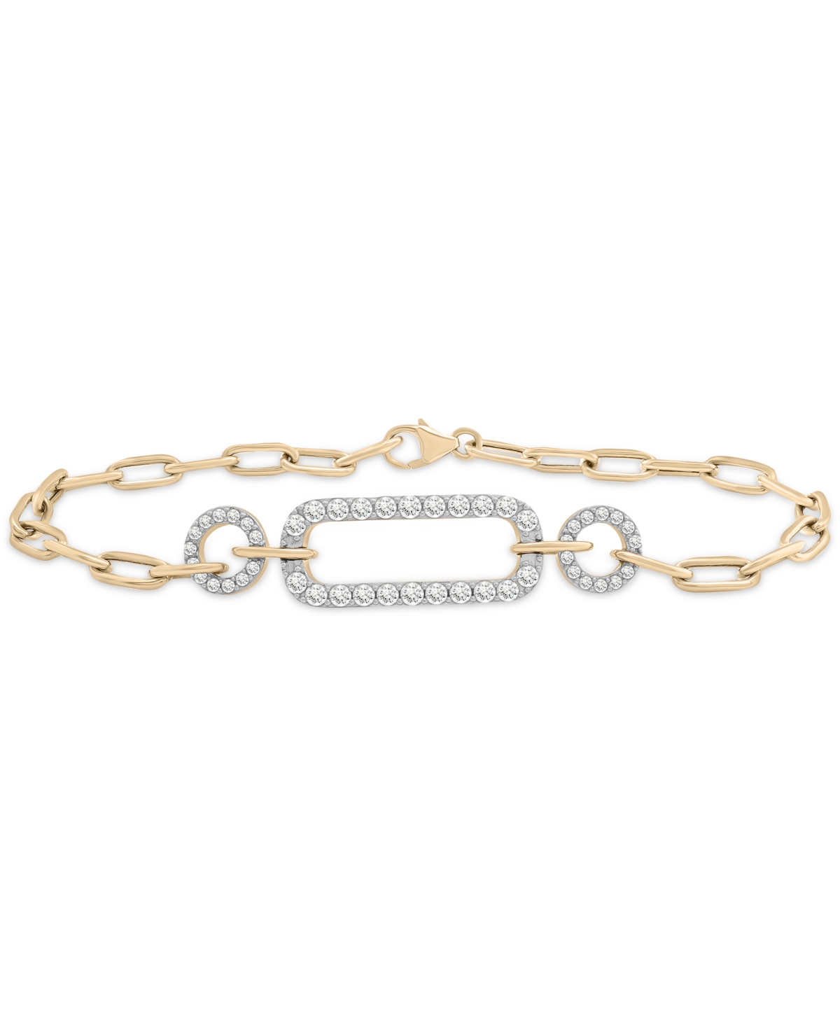 Diamond Paperclip Link Bracelet (1 ct. t.w.) in 14k Gold, Exclusively at Macy's - Yellow Gold