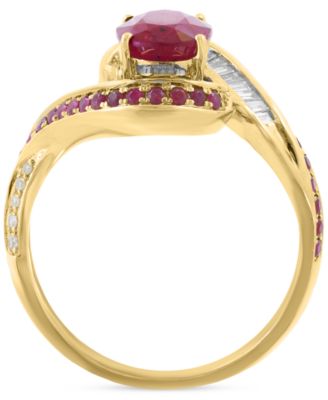 EFFY&reg; Ruby (1-3/4 ct. t.w.) & Diamond (3/8 ct. t.w.) Statement Ring in 14k Yellow Gold