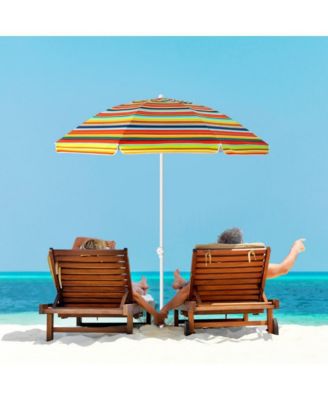6.5 Feet Patio Beach Umbrella with Waterproof Polyester Fabric