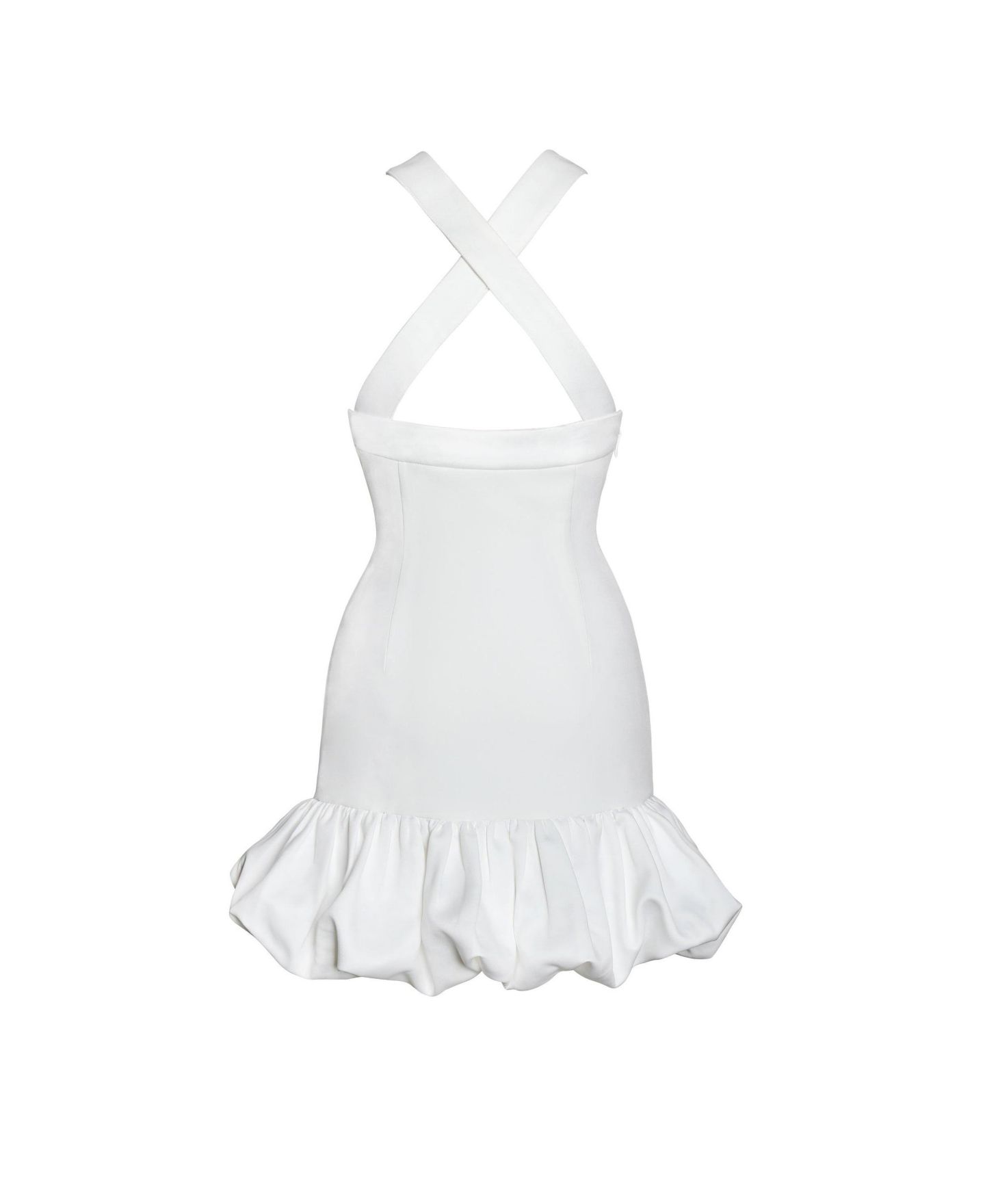 Женское платье Miss Circle Barbra White Cross Straps Bodycon Mini with Bubble Hem, цвет: Белый — фото 5