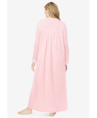 Plus Size Only Necessities Long 2-Piece Cabbage-Rose Peignoir Set