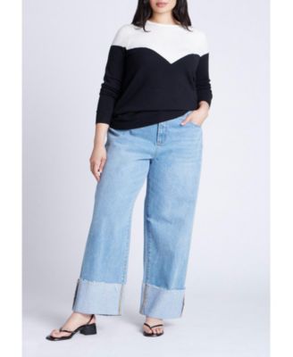 Women's Plus Size Sweetheart Colorblock Sweater