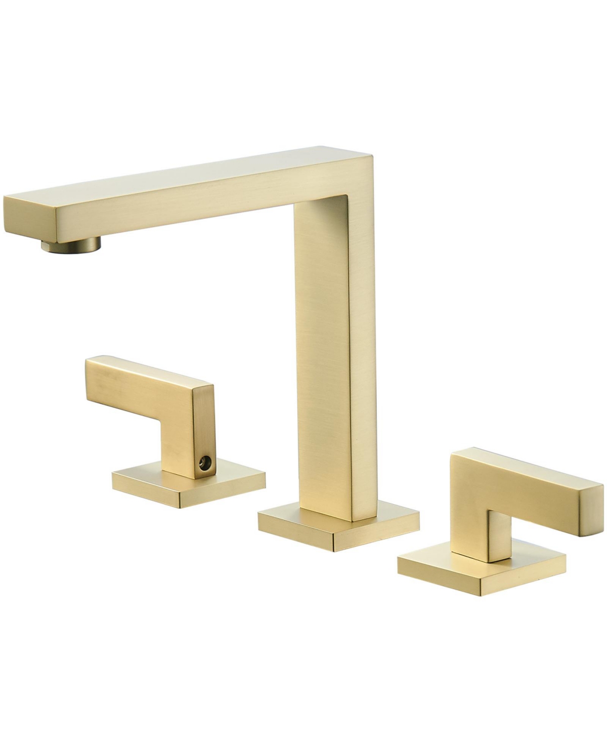 8 in. Widespread Double Handle Bathroom Faucet With Supply Hose in Brushed Gold - Brushed gold
