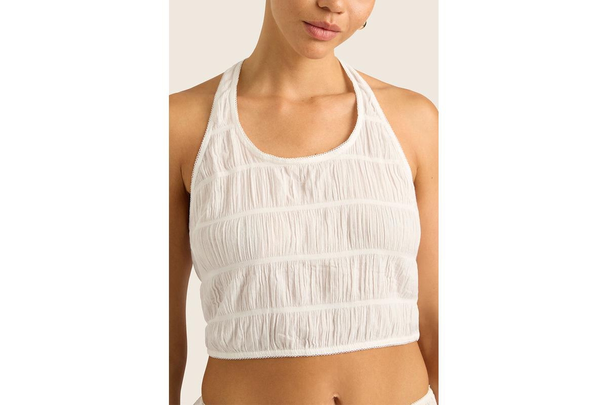 Women's Bebi Cotton Halter Neck Top - Chalk