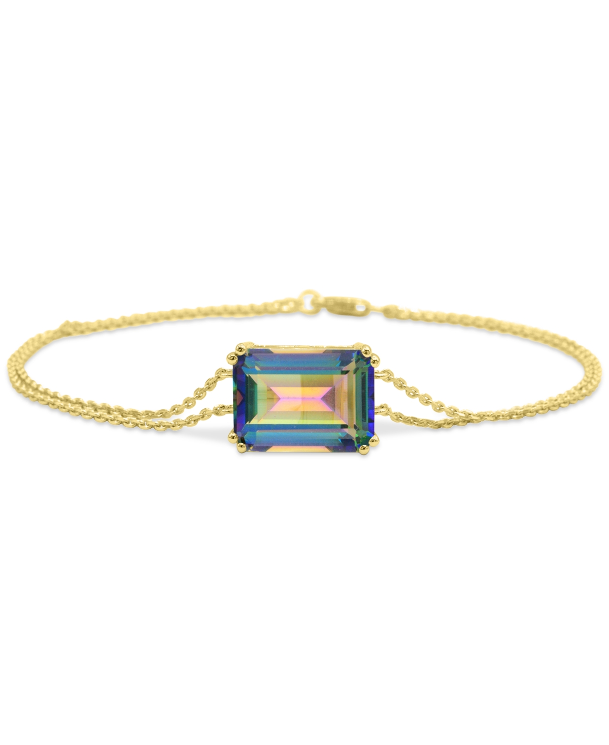 Gemstone Bracelet in 14k Gold-Plated Sterling Silver - Black Onyx