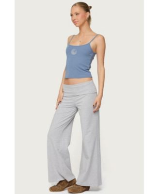 Women's Wide Leg Fold Over Pants