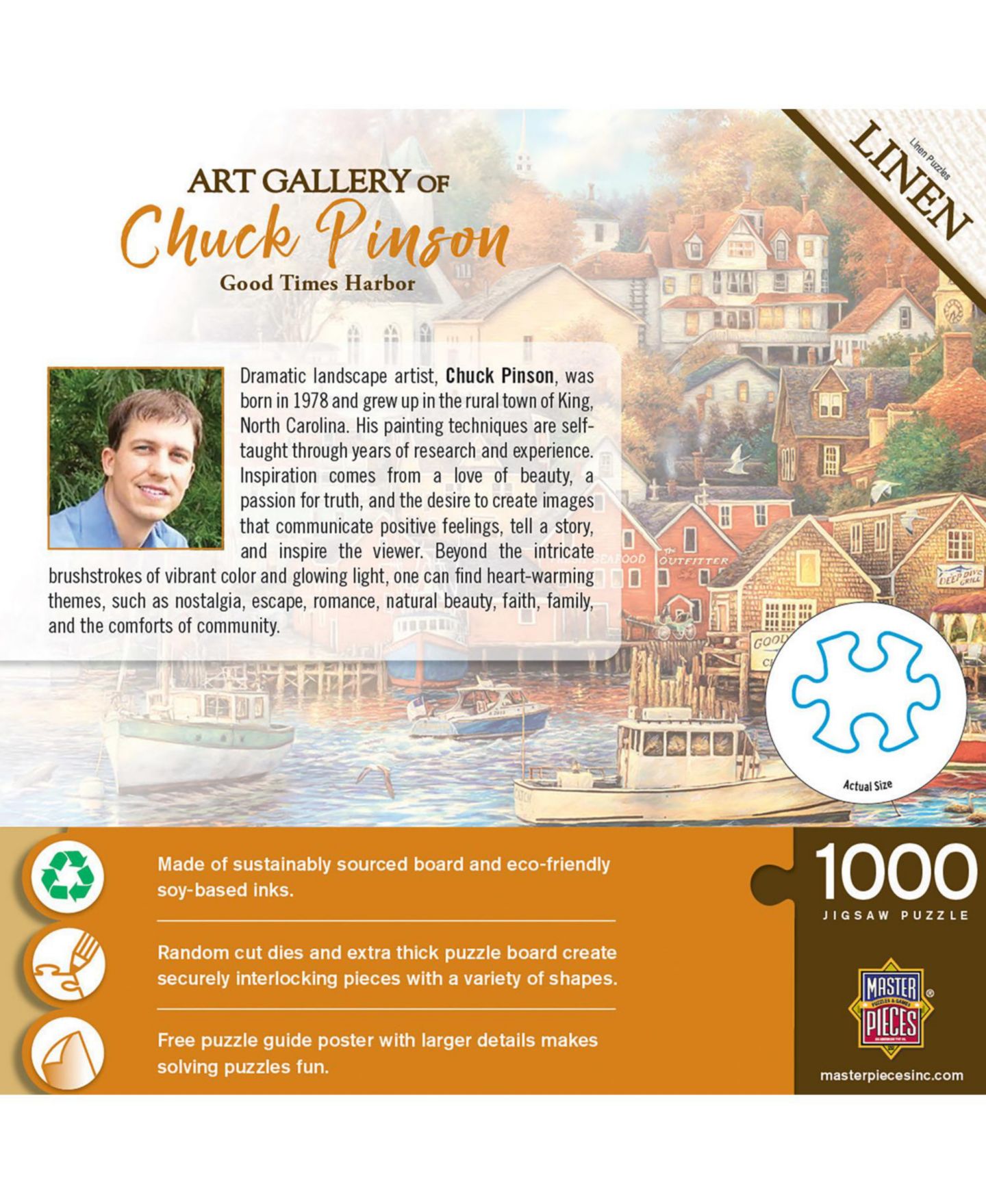 Пазл MasterPieces Puzzles Good Times Harbor с льняной фактурой, 1000 деталей, от 14 лет — фото 2