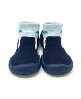 Baby Boy First Walk Sock Shoes Navy Dash