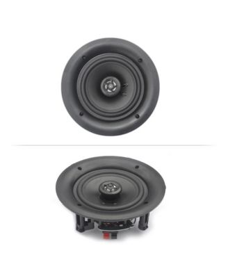6.5” 4 Bluetooth In-ceiling 2-Way Speaker System Quick Connections Changeable Round Tweeter Stereo Sound 4 Ch Amplifier 200 Watt