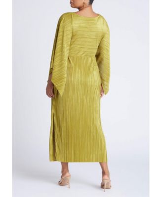 Women's Plus Size Cape Effect Plisse Dress