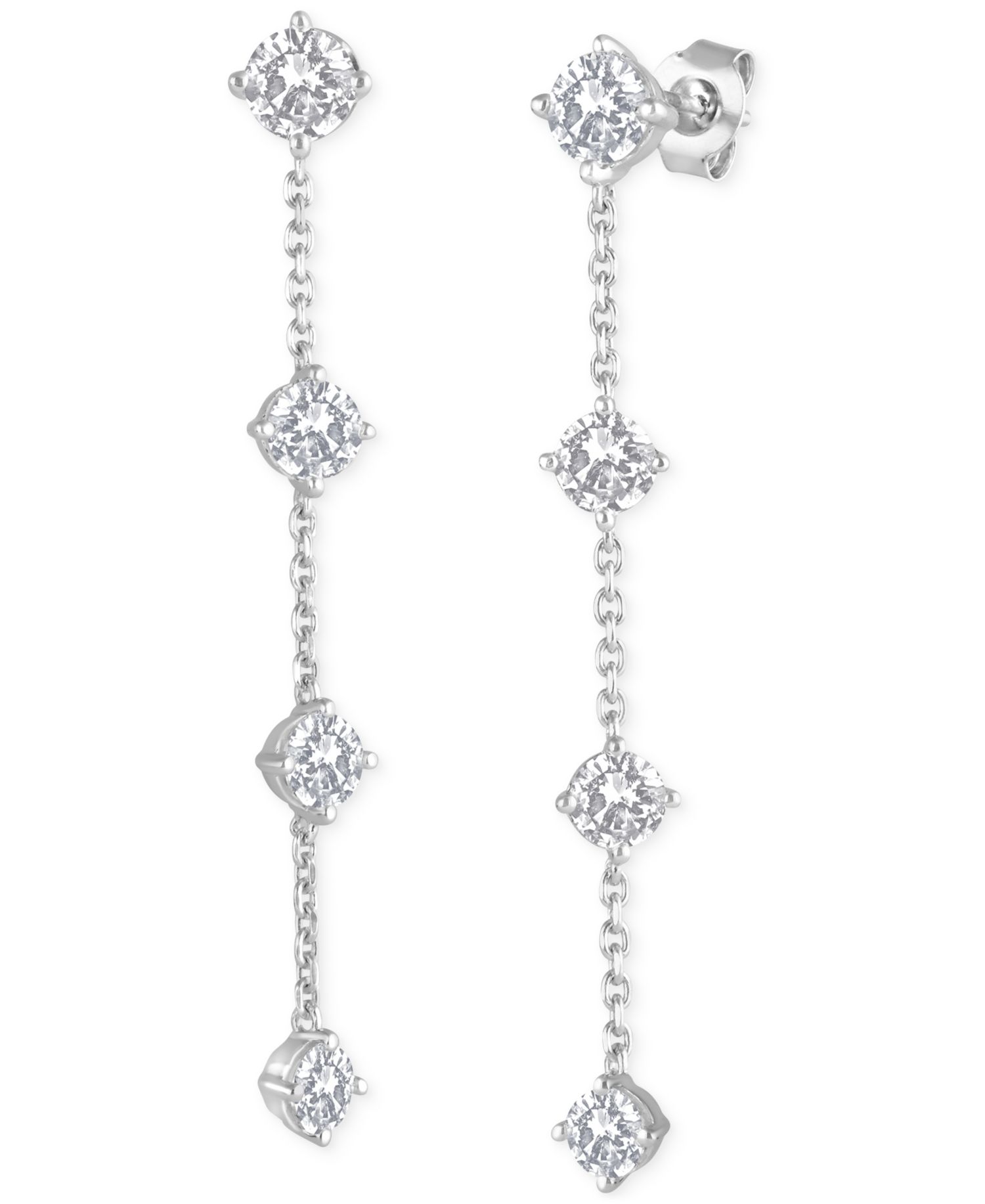 Lab Grown Diamond Dangle Drop Earrings (2-3/4 ct. t.w.) in 14k White Gold