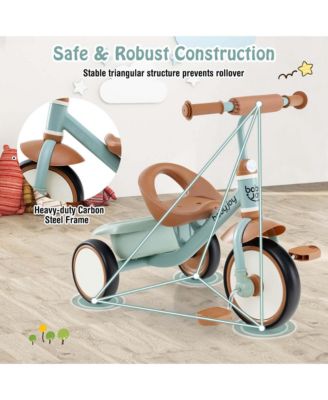 Kids Tricycle Toddler Trike with Adjustable Seat & Storage Basket 3 Wheel Bike
