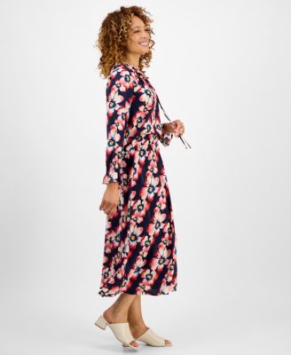 Jm Collection Womens Petunia Jaquard Blouse Pull On Skirt In Blue