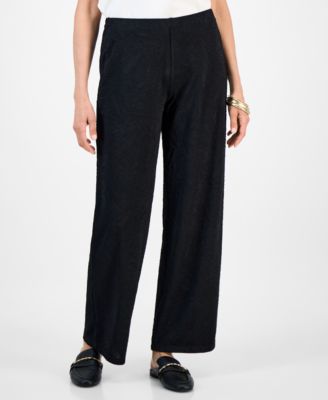 Women's Textured Knit Pull-On Pants, Exclusively at Macy's