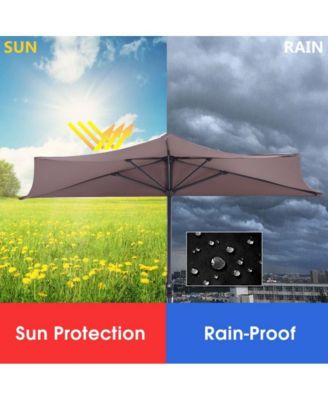 9 Feet Patio Bistro Half Round Umbrella without Weight Base