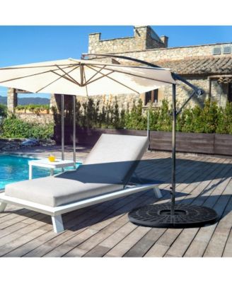 4 Pieces Round Cantilever Umbrella Base with Carry Handles for Garden