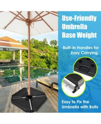 4 Pieces 195 lbs Patio Cantilever Offset Umbrella Base Weight Sand