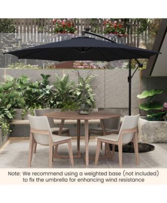 10 Feet Patio Umbrella with 112 Solar-Powered LED Lights