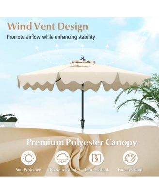 9 Feet Patio Umbrella with Crank Handle and Push Button Tilt