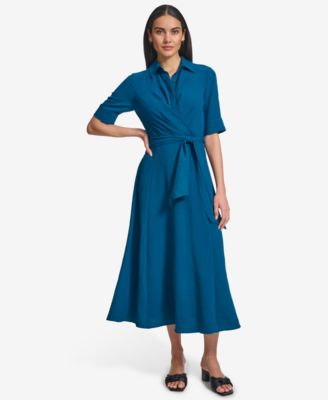 Calvin Klein - Women's Collared Short-Sleeve Shirtdress