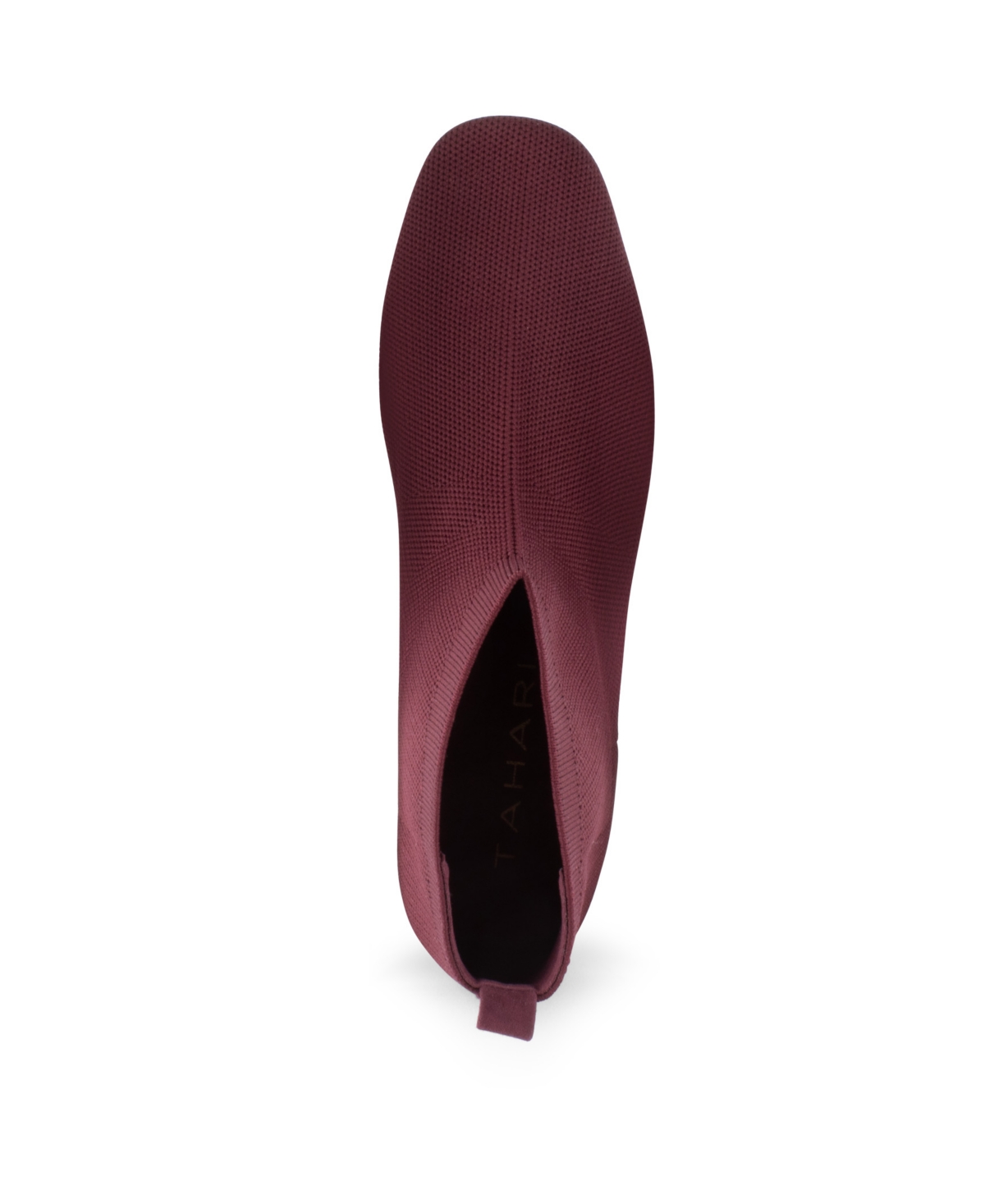 Tahari Corniche Block Heel Knit Bootie In Burgundy