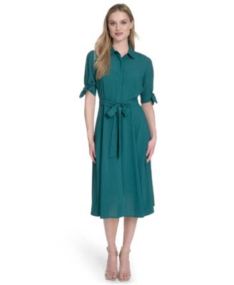 Calvin Klein - Women's Chiffon Short-Sleeve Shirtdress