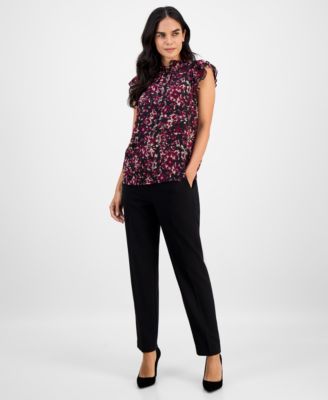 Petite Ruffled Chiffon Top