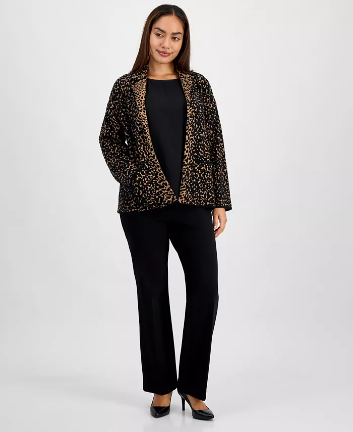 AK Anne Klein Petite Long-Sleeve Notched-Collar Sweater - thumbnail 10