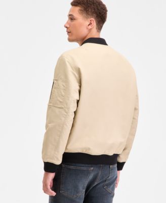 Men's Baken2435 Slim-Fit Satin Bomber Jacket