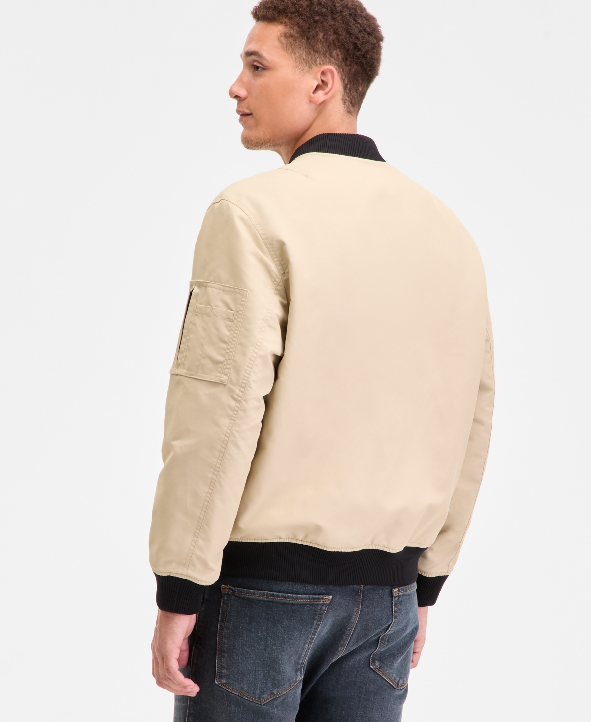 Hugo by Boss Men's Baken2435 Slim-Fit Satin Bomber Jacket