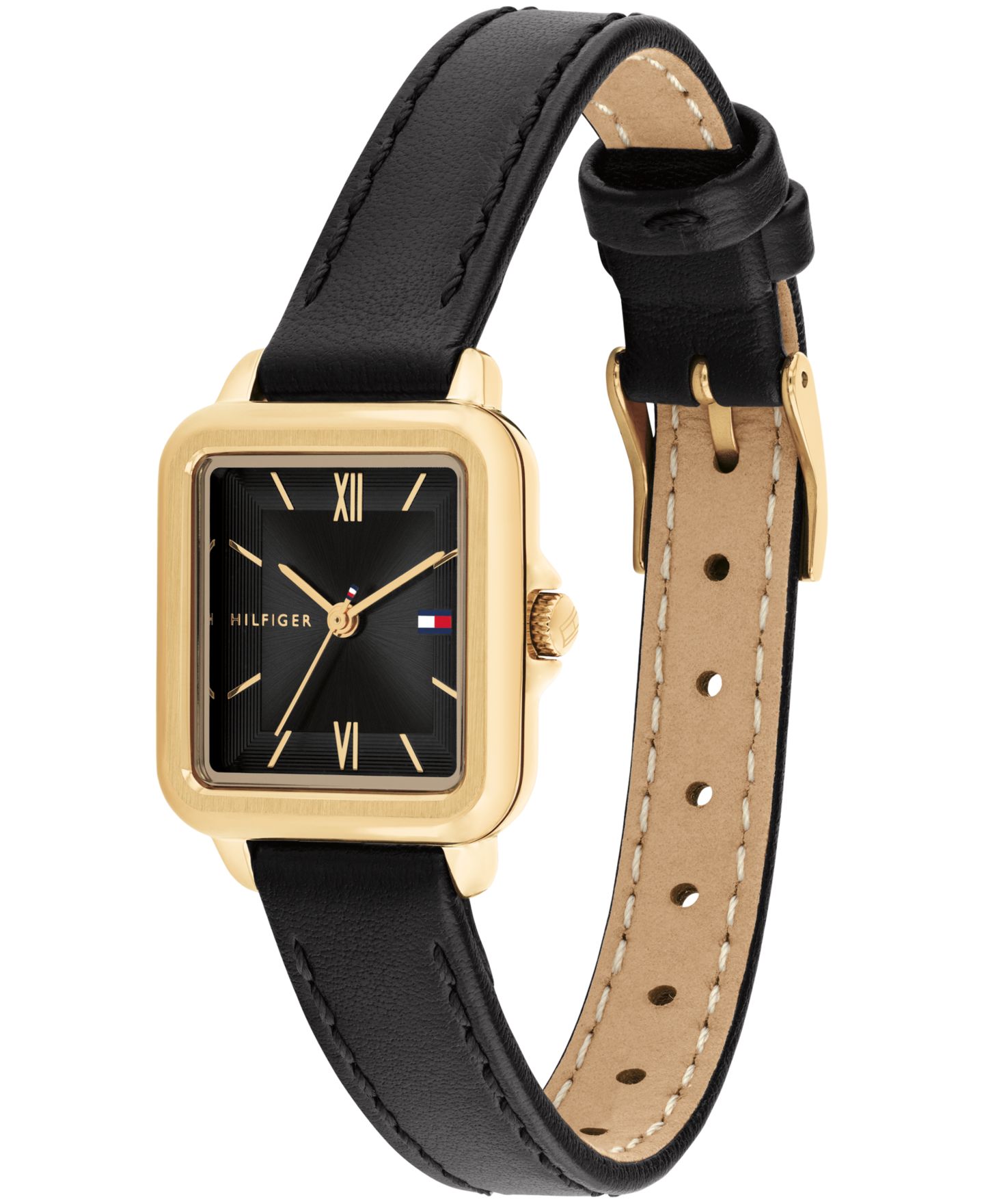Женские часы Tommy Hilfiger Quartz Black Leather Strap Watch, 22.5mm — фото 2
