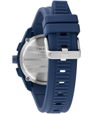 Men's Chronograph Blue Silicone Strap Watch, 44mm