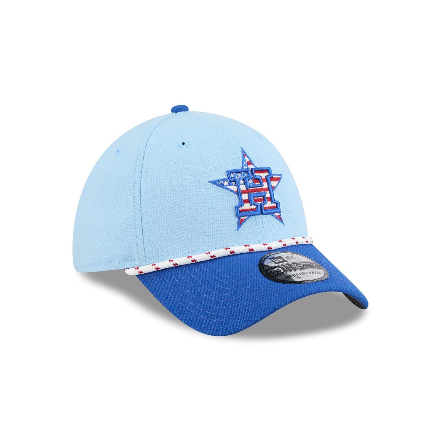 Men's Light Blue/Blue Houston Astros 2025 Fourth of July 39THIRTY Flex Hat