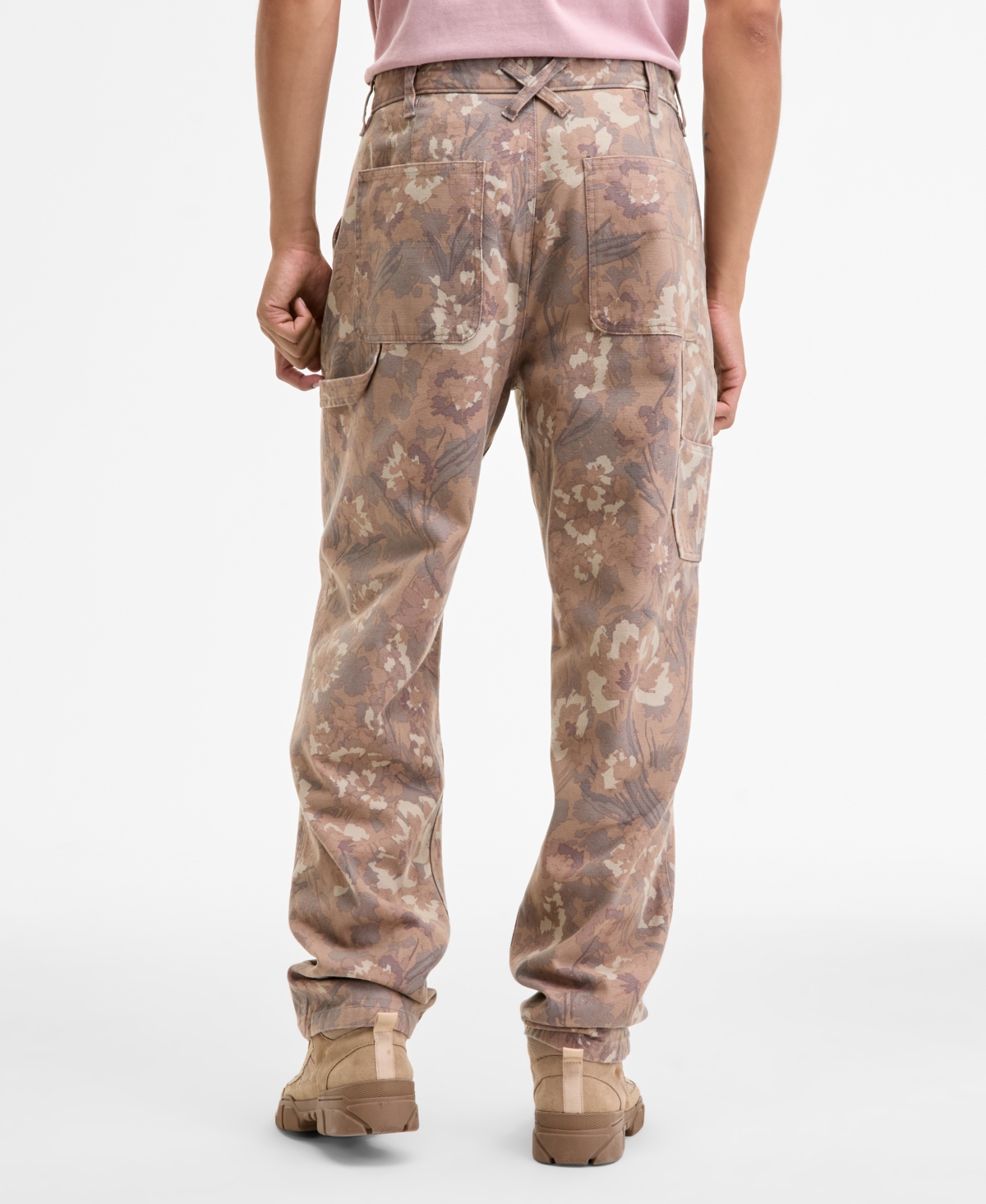 Sun + Stone Men's Pippen Relaxed-fit Cotton Floral Carpenter Pants, Macy's Exclusive In Multi
