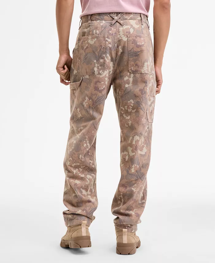 Men's Pippen Relaxed-Fit Cotton Floral Carpenter Pants - thumbnail 2