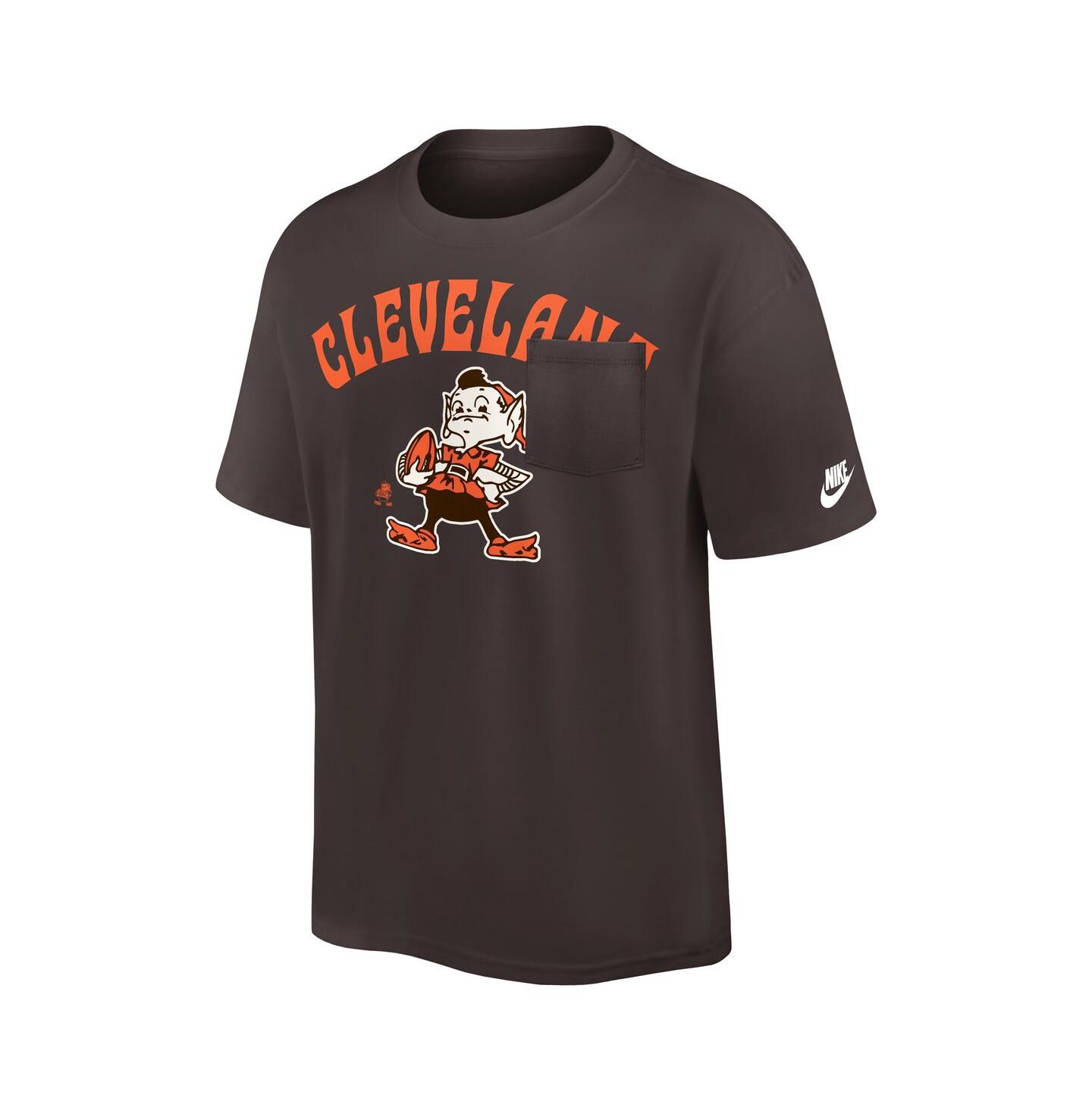 Мужская футболка Nike Brown Cleveland Browns Rewind Heavy Max90 Pocket — фото 3