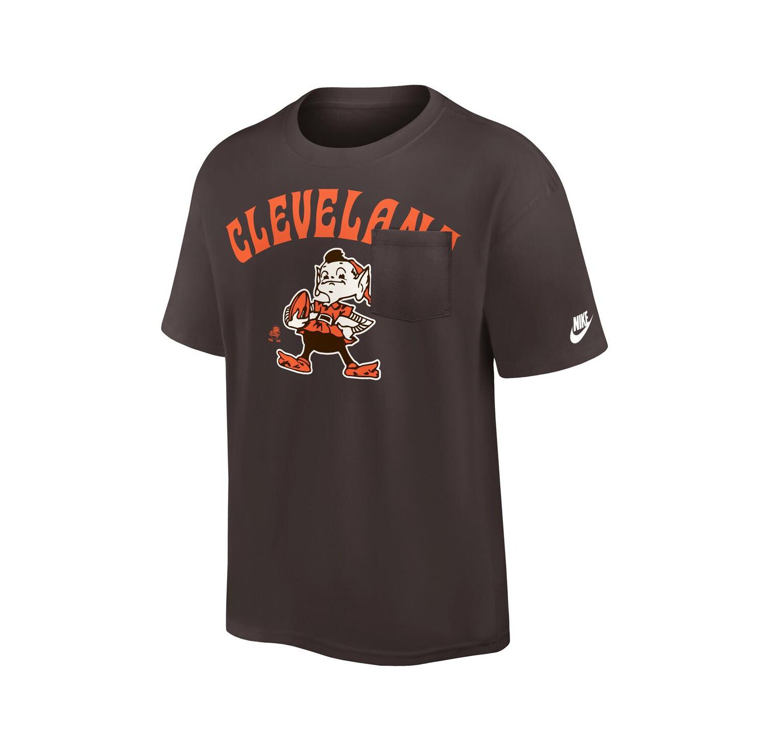 Men's Brown Cleveland Browns Rewind Heavy Max90 Pocket T-Shirt