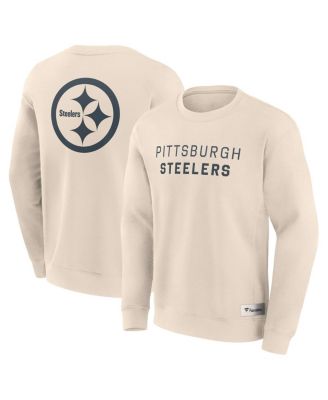 Fanatics - Men's Cream Pittsburgh Steelers Elements Future Ground Lettering Pullover Sweatshirt