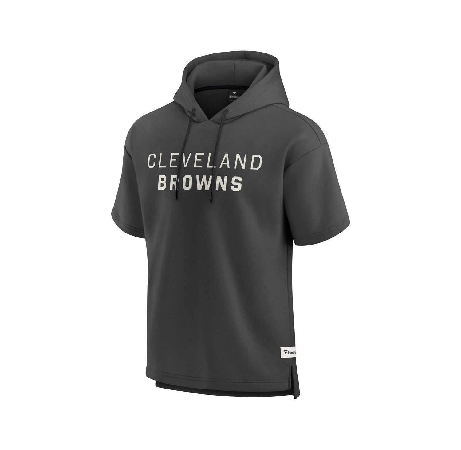 Men's Charcoal Cleveland Browns Elements Future Ground Lettering Short Sleeve Pullover Hoodie