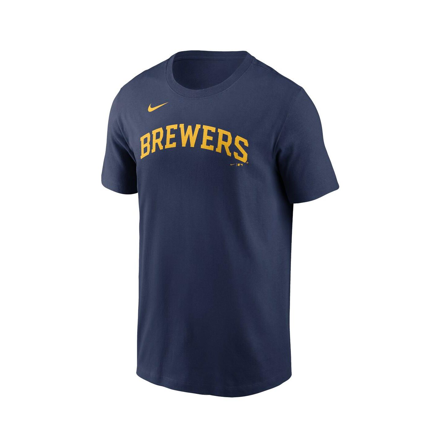 Мужская футболка Nike Rhys Hoskins Navy Milwaukee Brewers Fuse Name & Number — фото 2