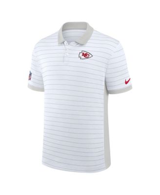 Men's White Kansas City Chiefs Sideline Victory Stripe Performance Polo Shirt