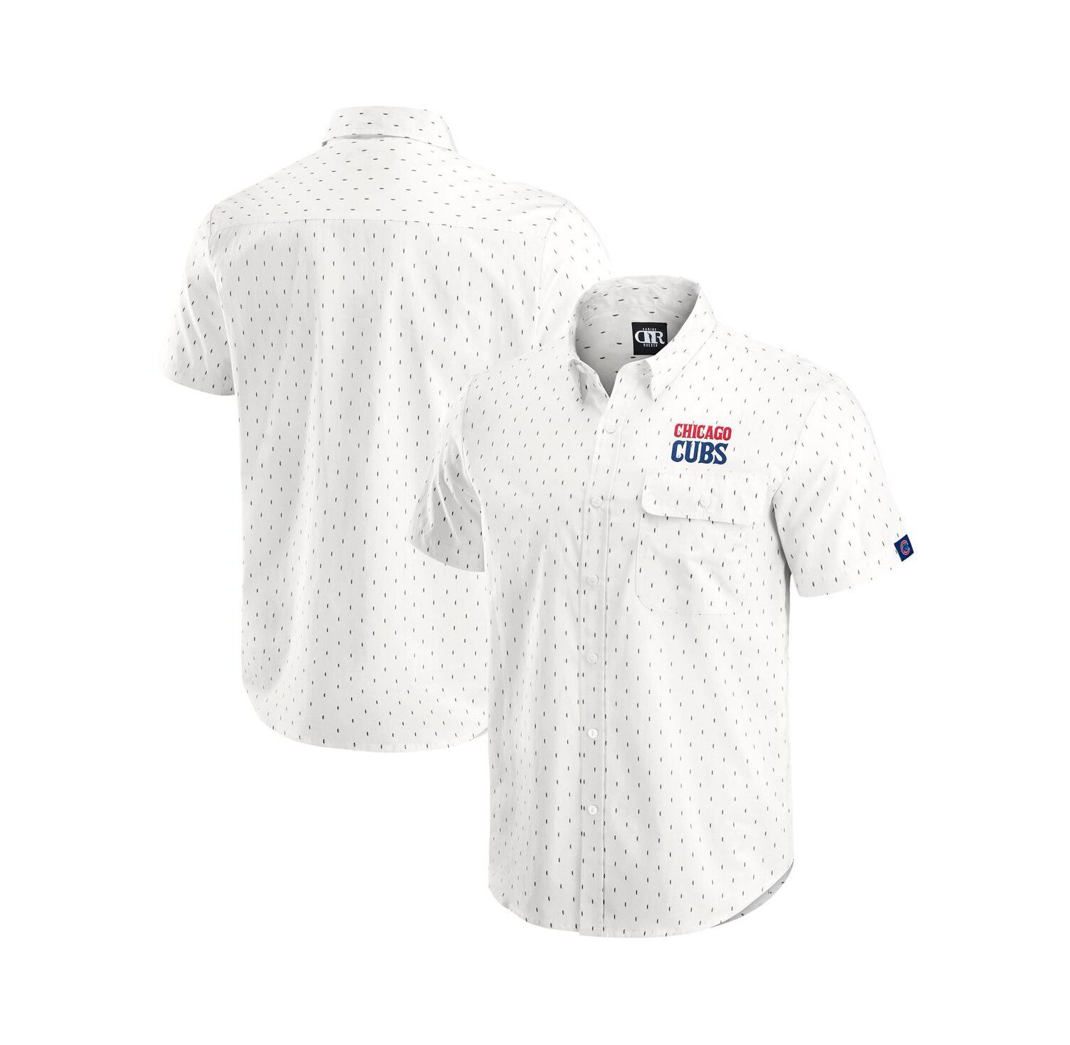 Darius Rucker Collection by Men's Cream Chicago Cubs Printed Button-Down Shirt