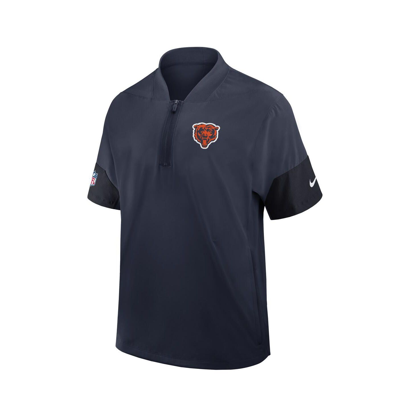 Мужская куртка Nike Navy Chicago Bears Sideline Short Sleeve Quarter-Zip Performance Coach — фото 2