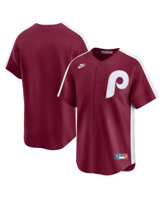 Nike - Men's Maroon Philadelphia Phillies Throwback Cooperstown Collection Limited Jersey