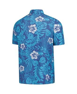 Men's Navy Cleveland Guardians Palm Shade Party Button-Up Shirt
