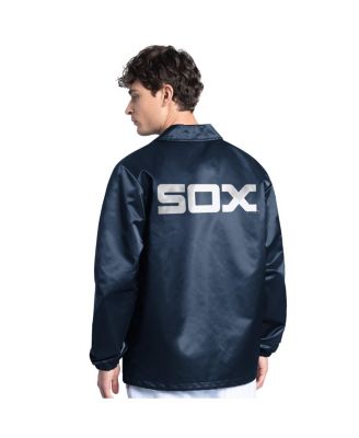 Men's Navy Chicago White Sox Cooperstown Collection Point Man Full-Snap Coaches Jacket